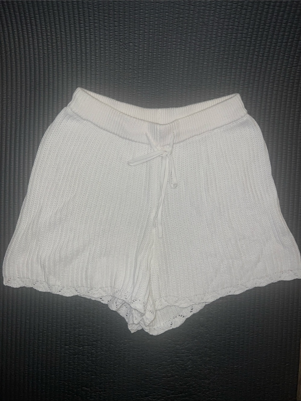 wild fable White Knit Scalloped Hem Lounge Shorts